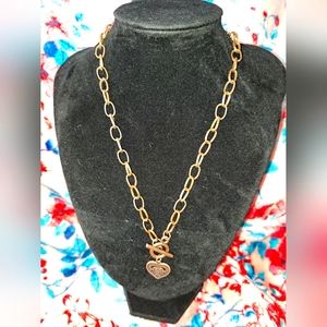NEW BRASS HEART NECKLACE